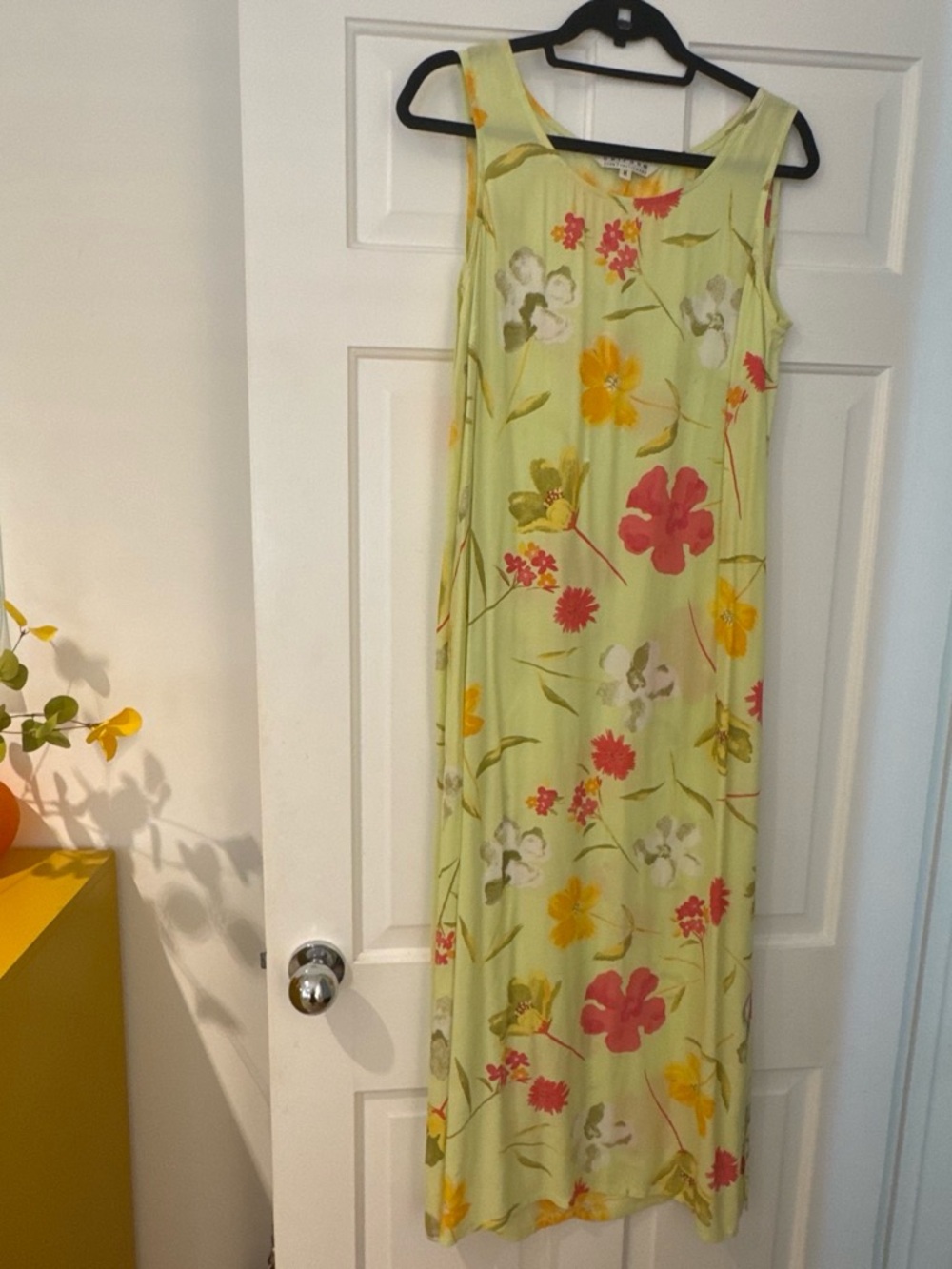JohnPaulRichard Lime Green Floral Maxi Dress